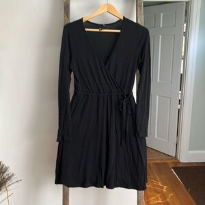 Black jersey wrap dress